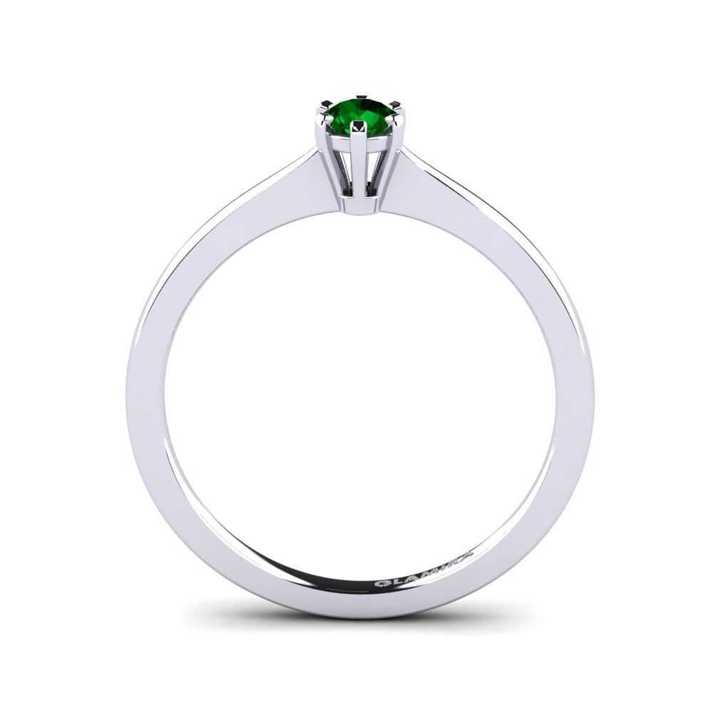 Green Zirconia Engagement Ring Bridal Rise 0.16 crt