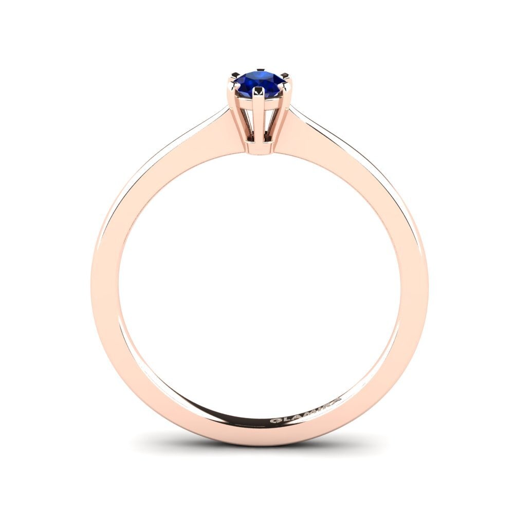 14ct Rose Gold Sapphire Engagement Ring Bridal Rise 0.16crt