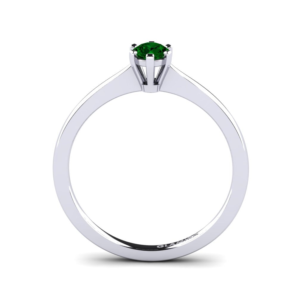 Green Zirconia Engagement Ring Bridal Rise