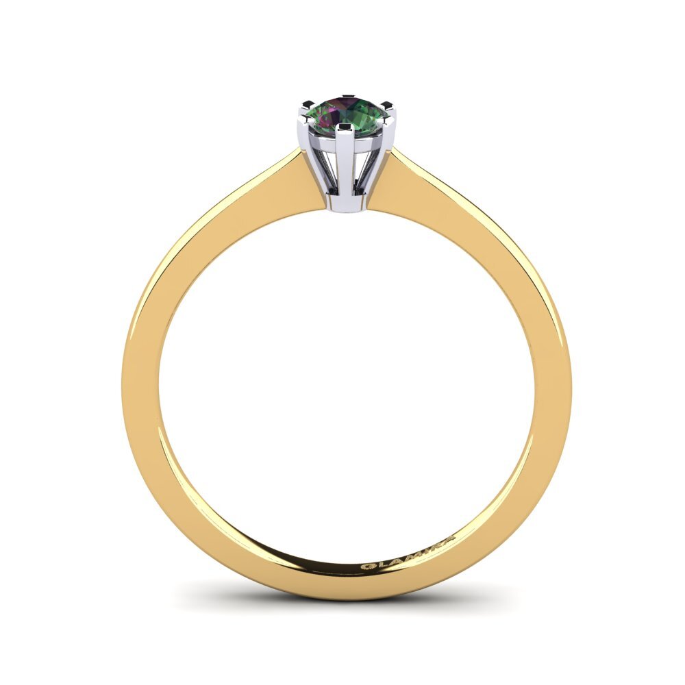 750 Gelb & Weißgold Mystic Topas Verlobungsring Bridal Rise