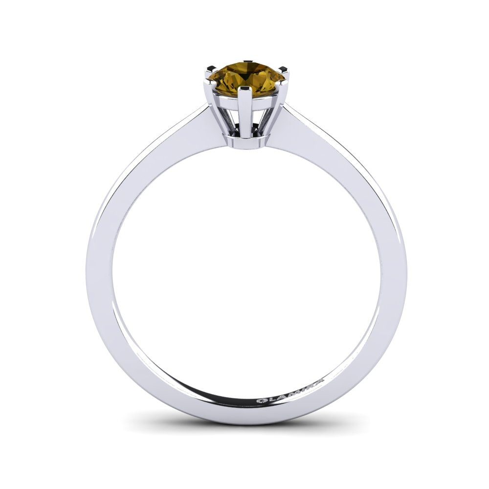 Zircão Castanha Anel de Noivado Bridal Rise 0.5crt