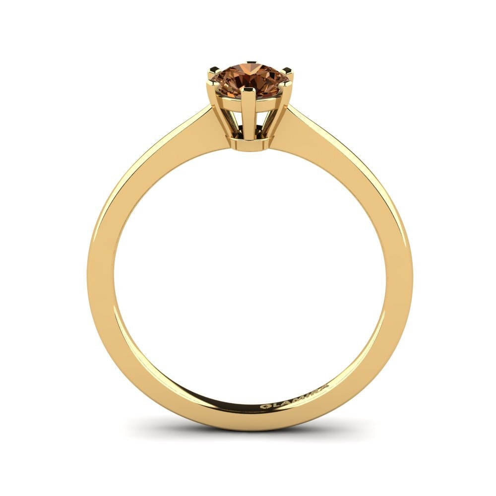 14ct Yellow Gold Brown Diamond Engagement Ring Bridal Rise 0.5 crt