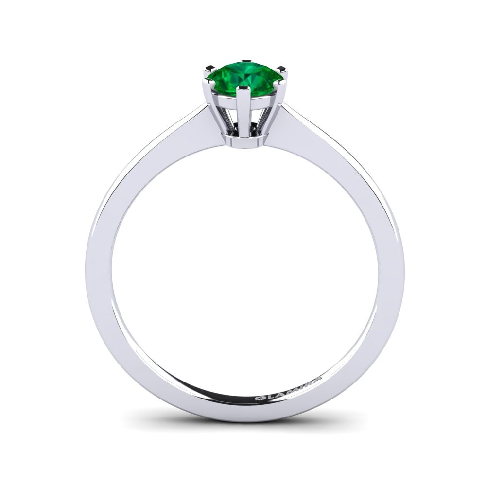 Emerald (Lab Created) Engagement Ring Bridal Rise 0.5crt
