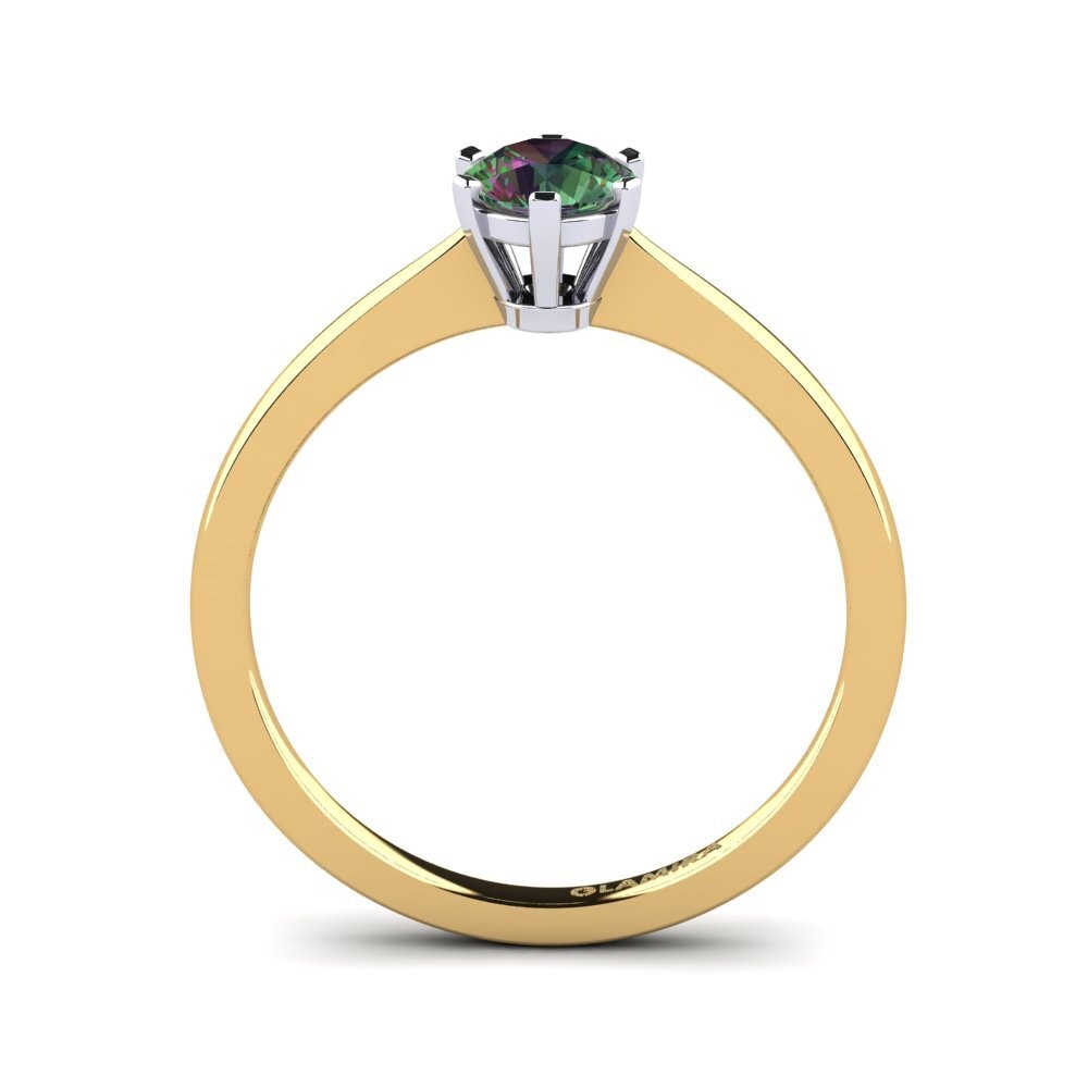 750 Gelb & Weißgold Mystic Topas Verlobungsring Bridal Rise 0.5crt