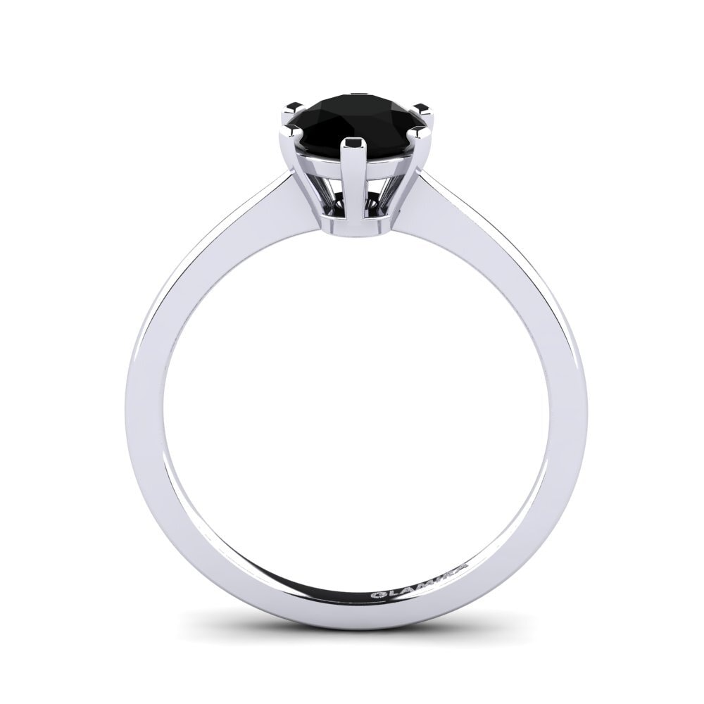 Black Onyx Engagement Ring Bridal Rise 1.0crt