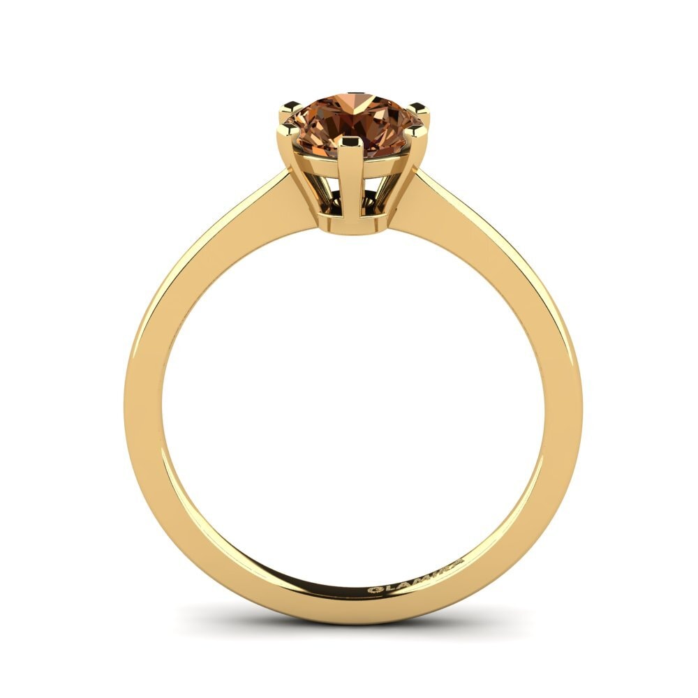 14ct Yellow Gold Brown Diamond Engagement Ring Bridal Rise 1.0 crt