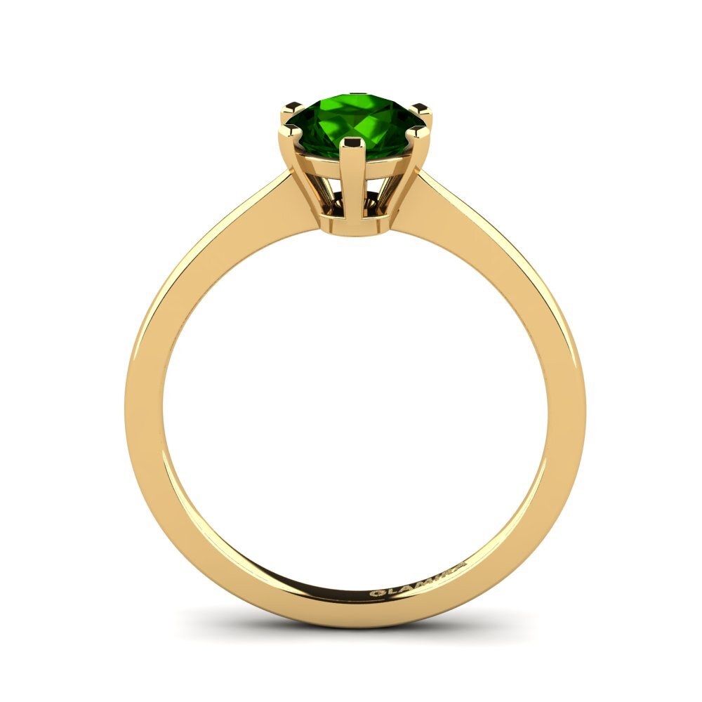 14ct Yellow Gold Green Tourmaline Engagement Ring Bridal Rise 1.0 crt