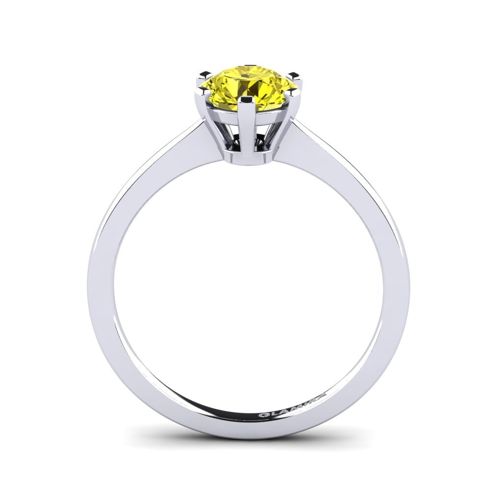 Diamante Amarillo Anillo de compromiso Bridal Rise 1.0crt