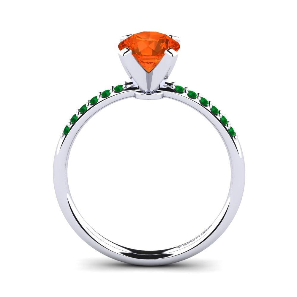 18ct White Gold Fire-Opal Engagement Ring Cadence