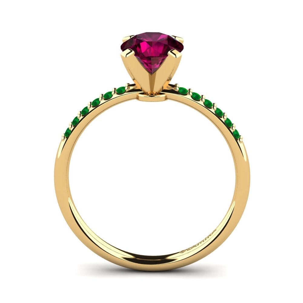 14ct Yellow Gold Rhodolite Garnet Engagement Ring Cadence