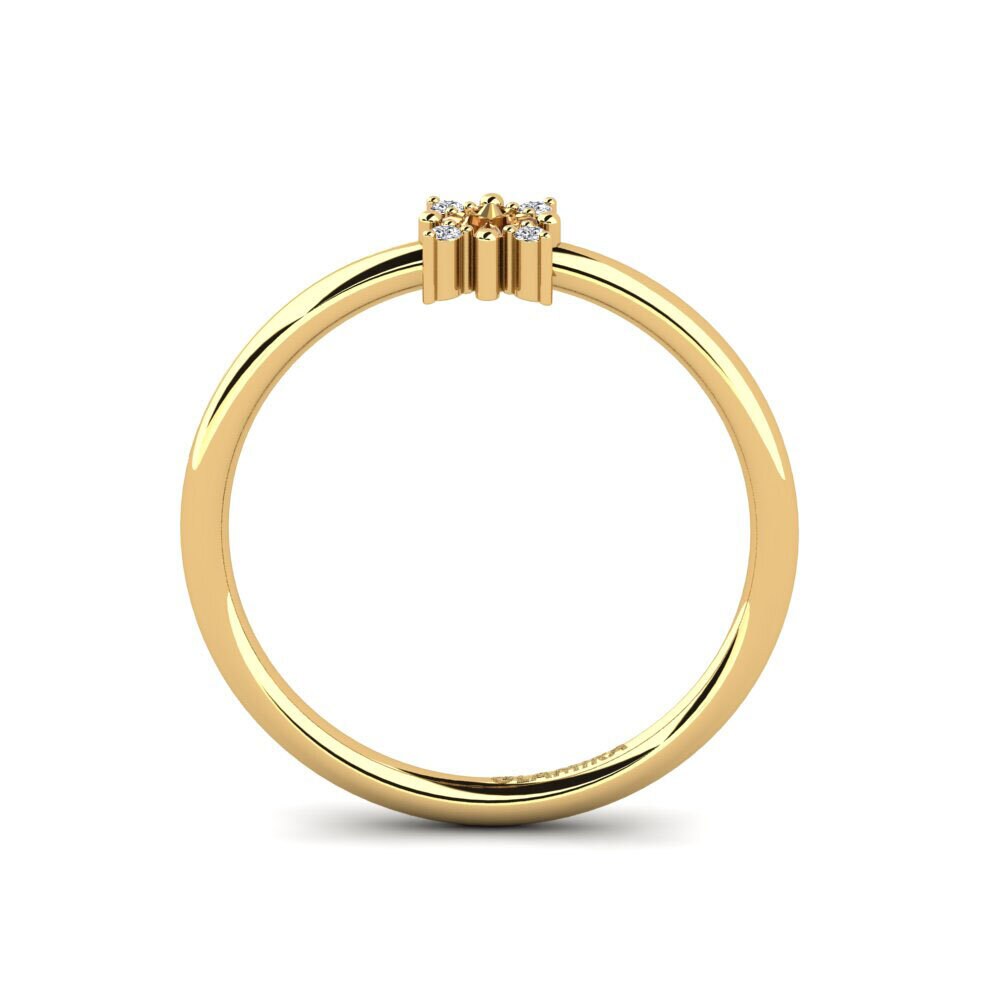 14ct Yellow Gold Brown Diamond Engagement Ring Calentes