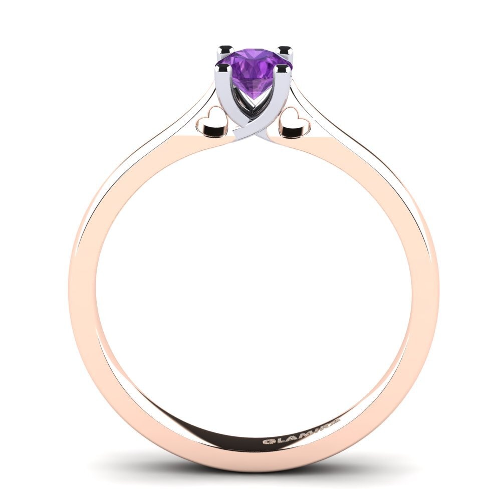 14ct Rose / White Gold Amethyst Engagement Ring Céline