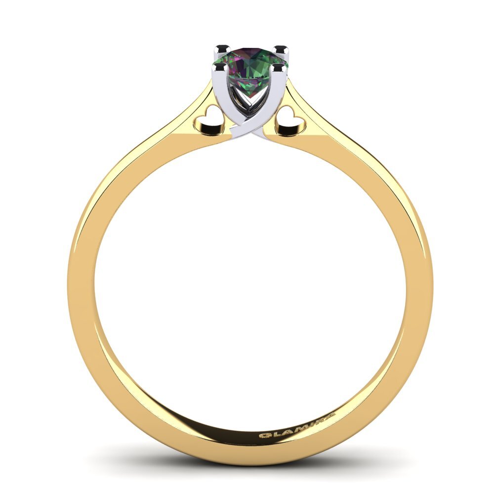 750 Gelb & Weißgold Mystic Topas Verlobungsring Céline