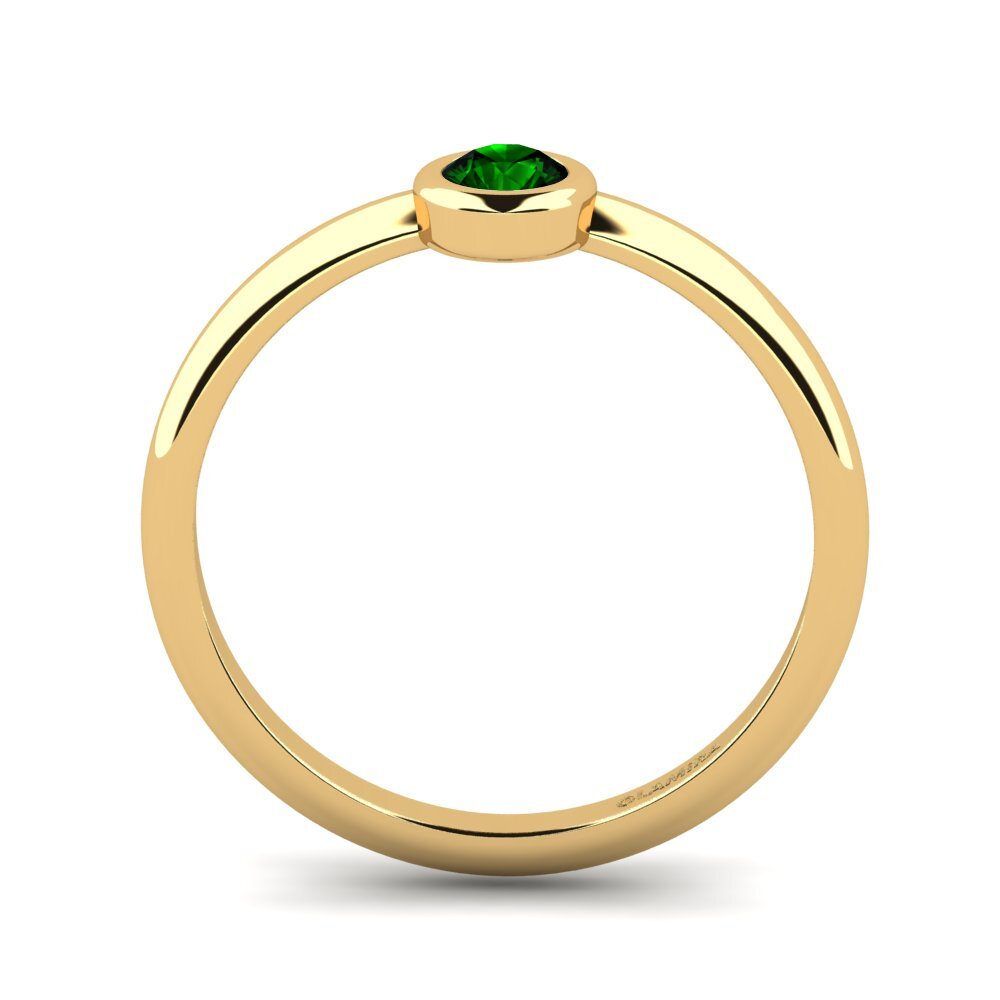 14ct Yellow Gold Green Tourmaline Women's Ring Clerical