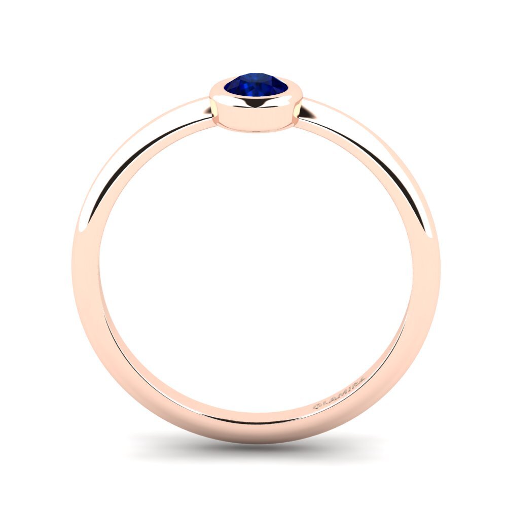 14ct Rose Gold Sapphire Women's Ring Clerical