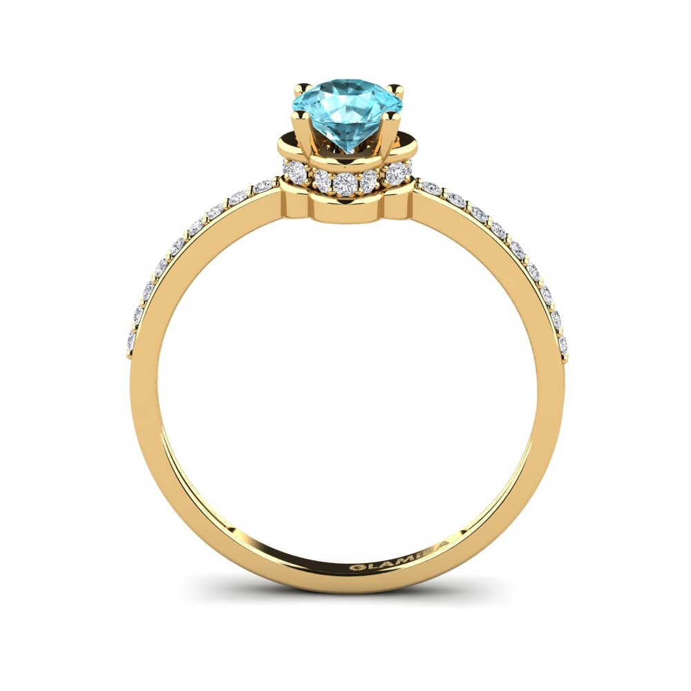 Blue Zircon Engagement Ring Consecratedness A