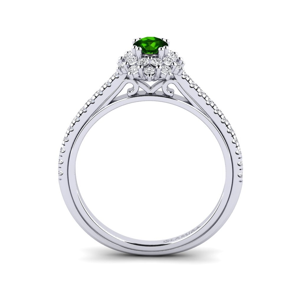 Green Tourmaline Engagement Ring Daffney 0.25 crt