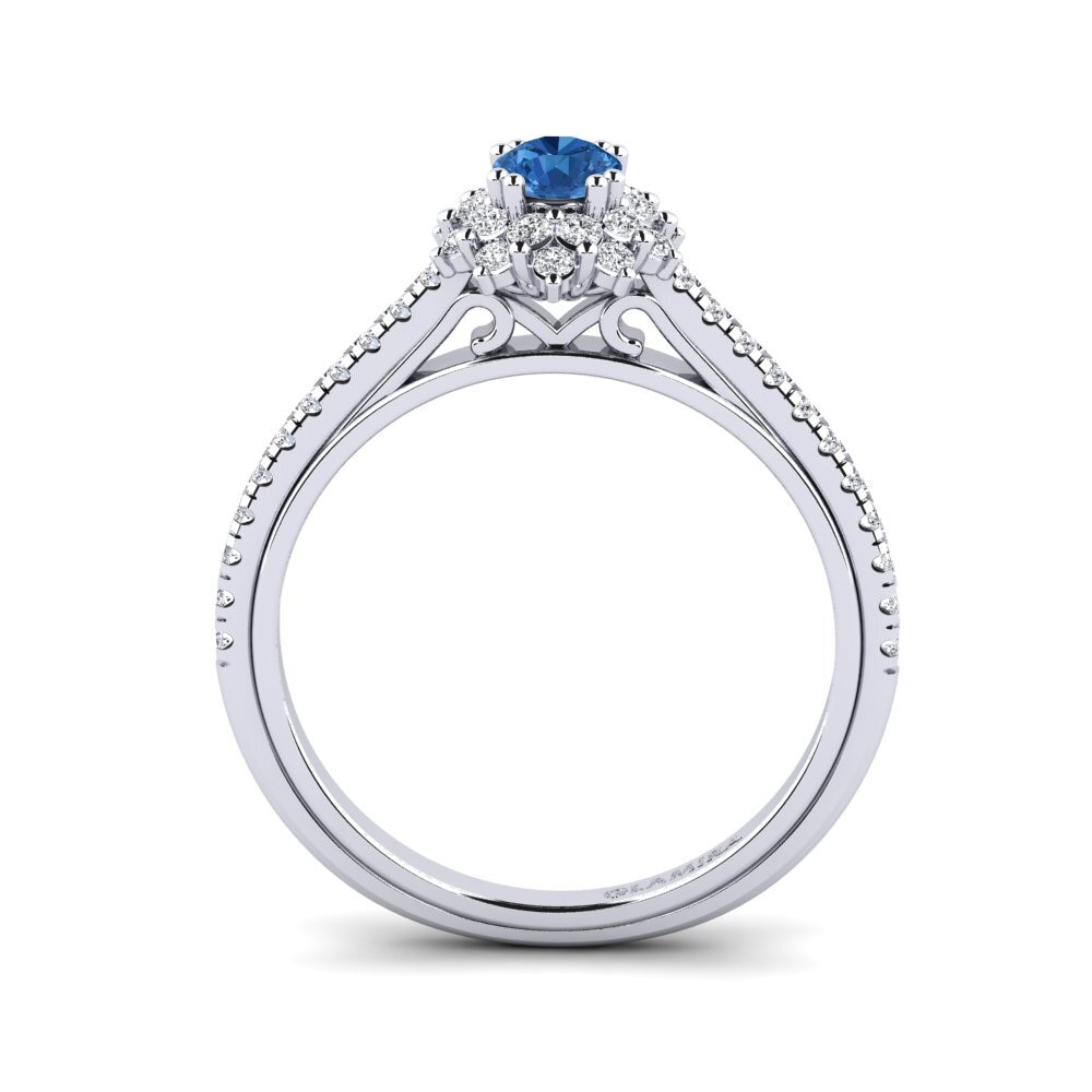 Dark Blue Zirconia Engagement Ring Daffney 0.25 crt