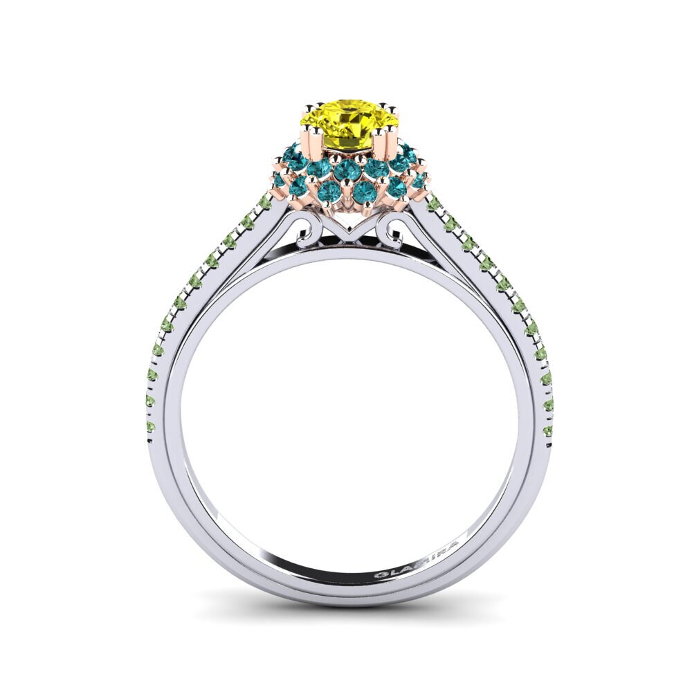 14K Wit & Rood Goud Verlovingsring Daffney