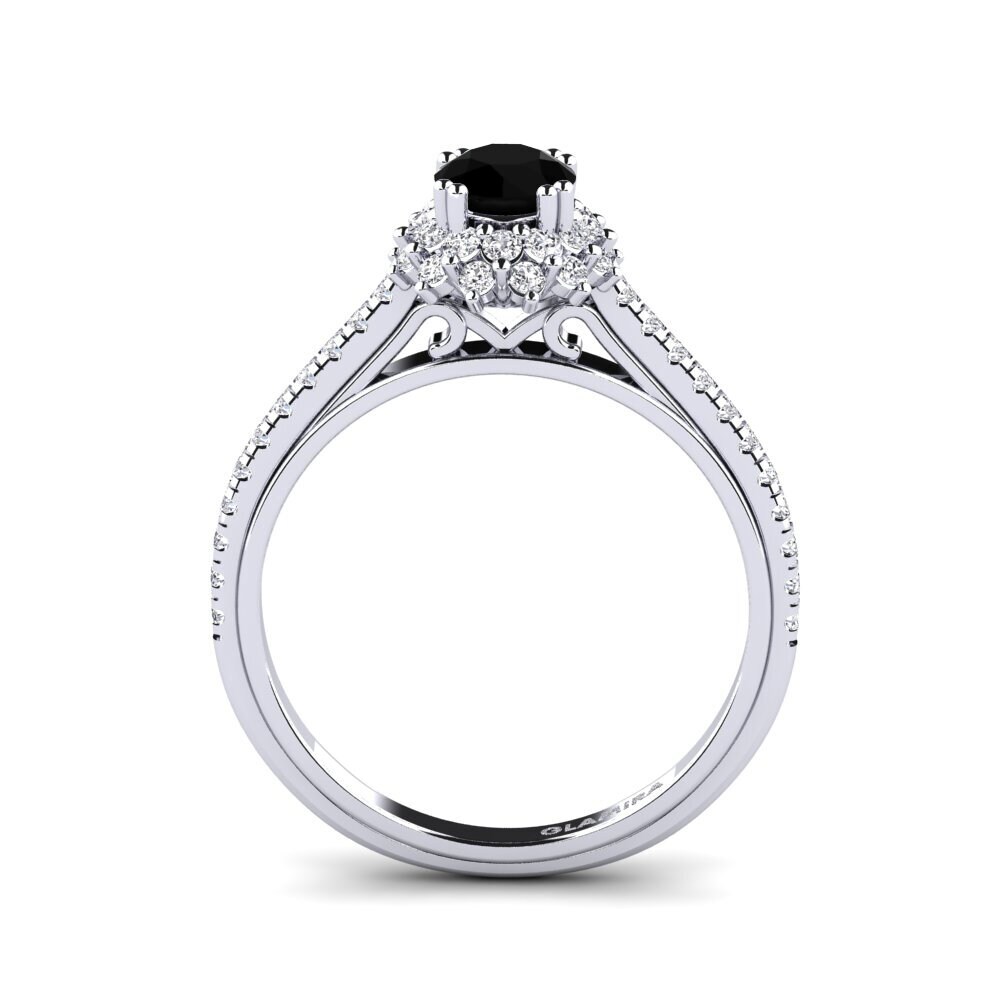 Black Onyx Engagement Ring Daffney
