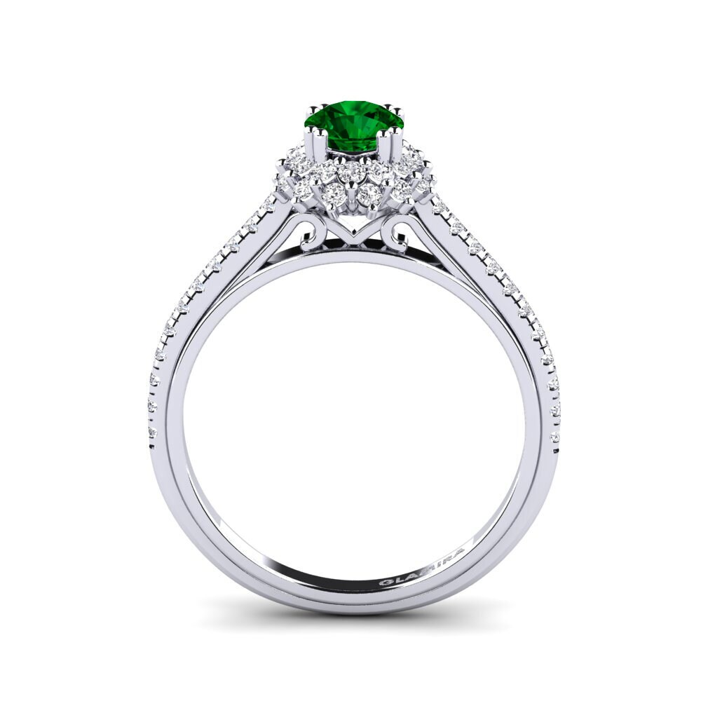 Green Zirconia Engagement Ring Daffney