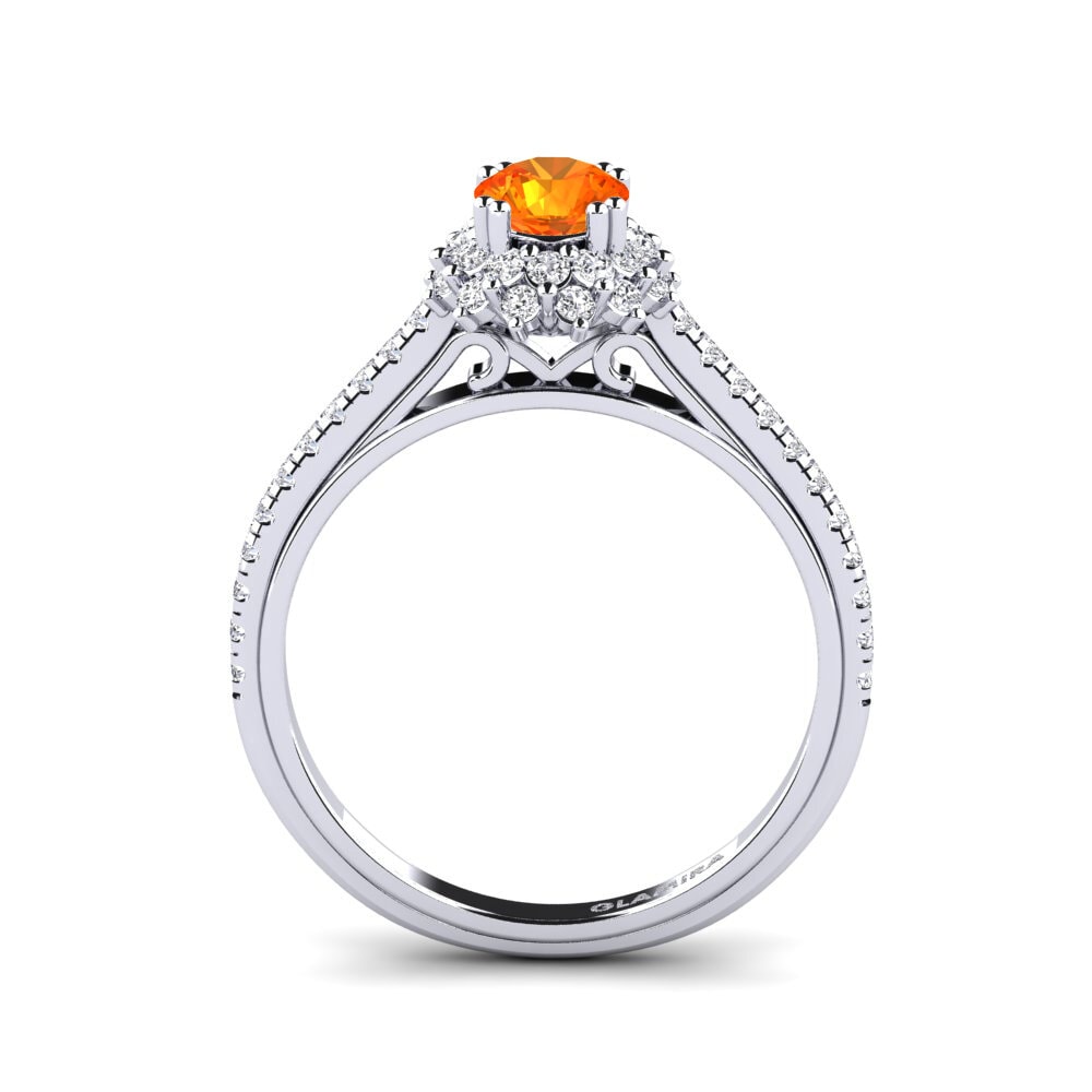 Orange Sapphire Engagement Ring Daffney