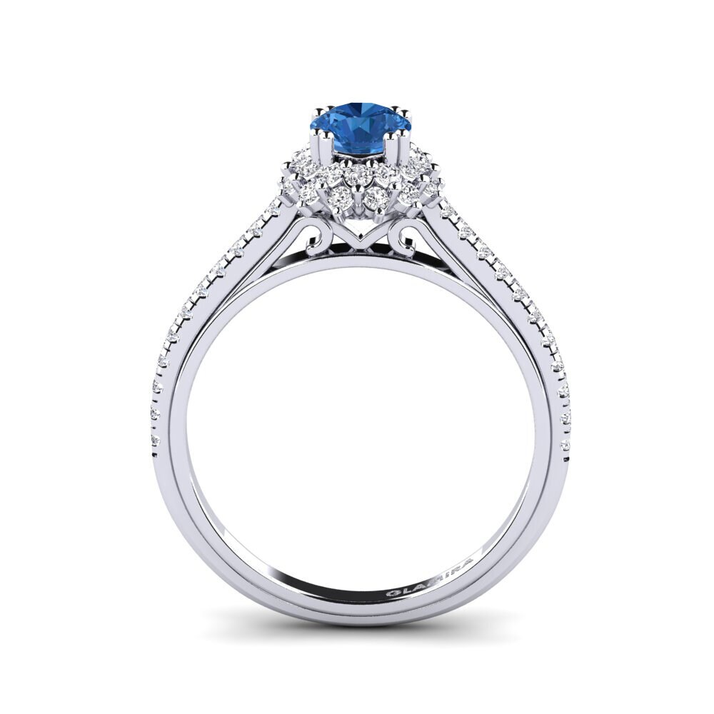 Dark Blue Zirconia Engagement Ring Daffney