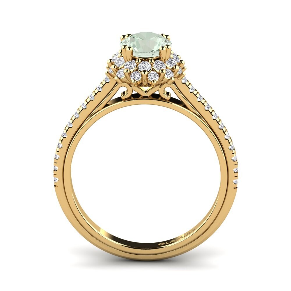 Green Amethyst Engagement Ring Daffney 0.8 crt