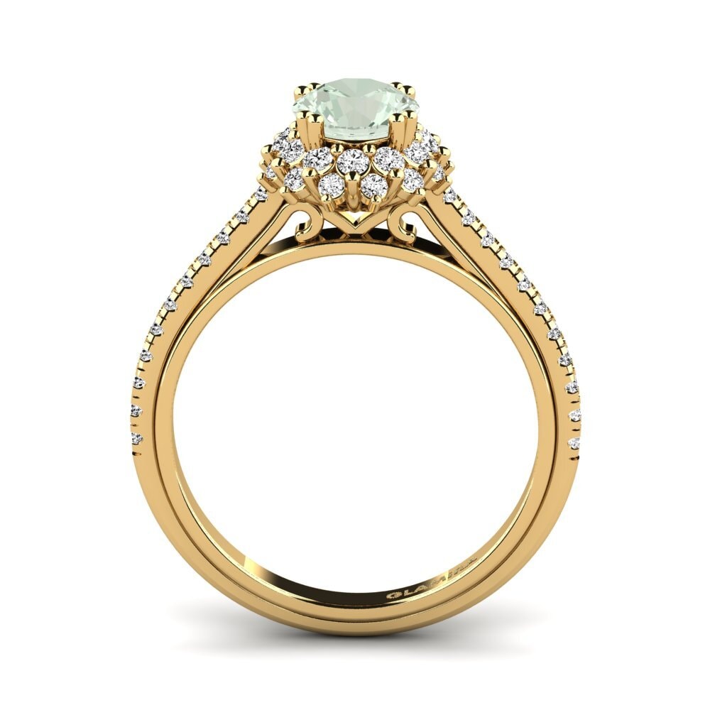 Amatista verde Anillo de compromiso Daffney 0.8 crt