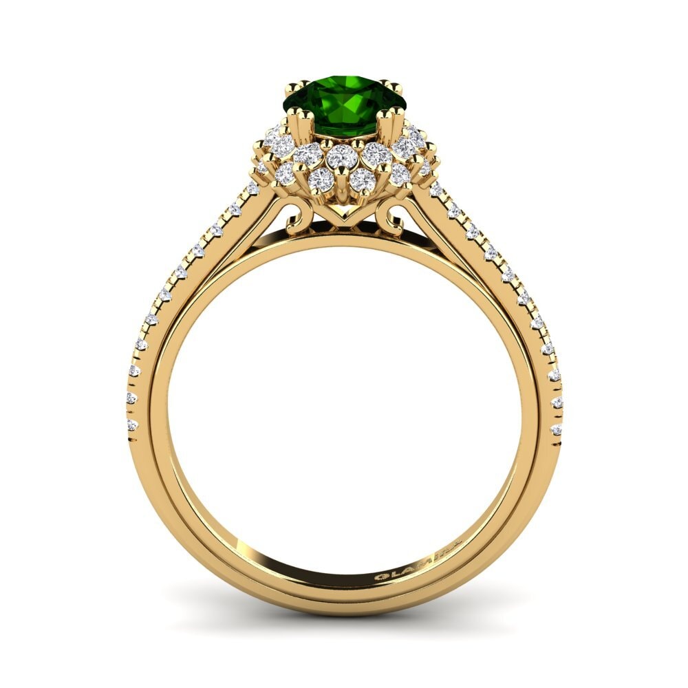 Green Tourmaline Engagement Ring Daffney 0.8 crt