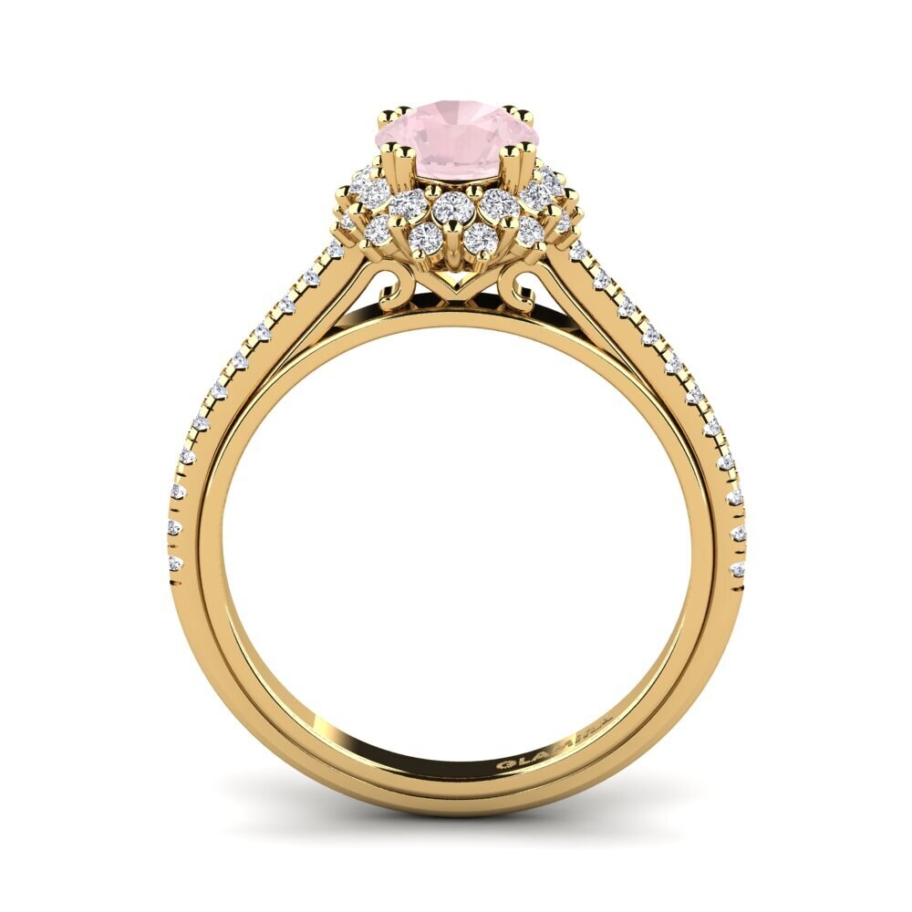 Rose Quartz Engagement Ring Daffney 0.8 crt