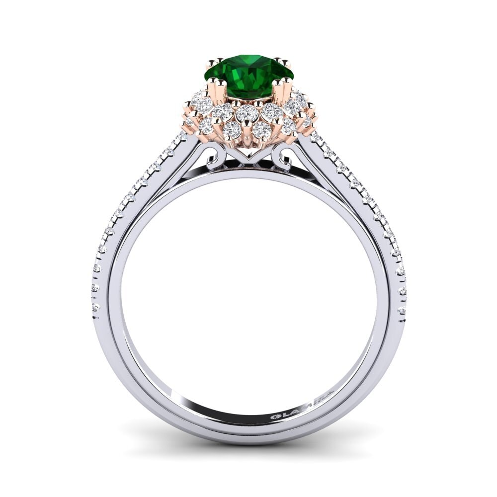 14ct White & Rose Gold Tsavorite Engagement Ring Daffney 0.8 crt