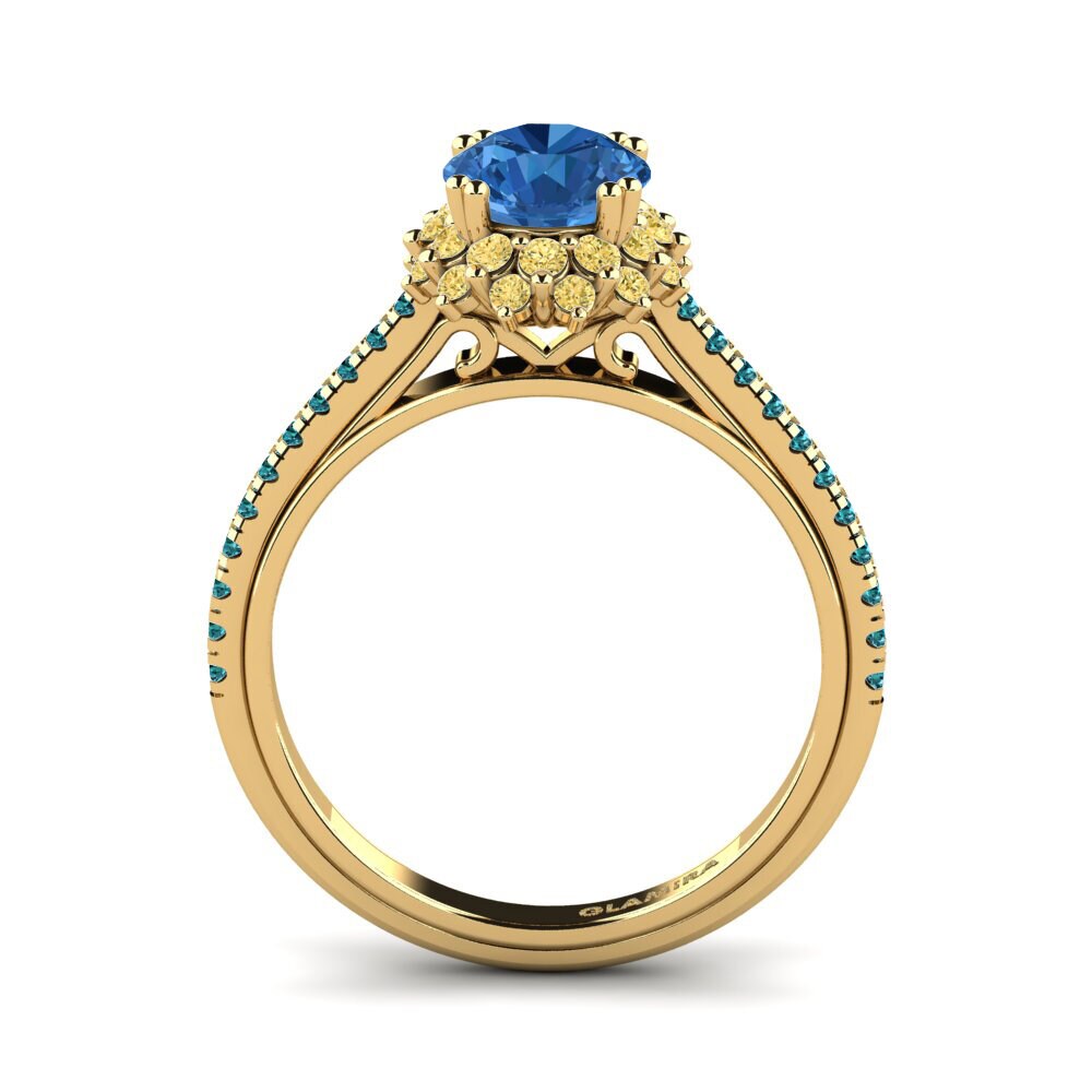 Donker Blauwe Zirkoon Verlovingsring Daffney 1.0 crt