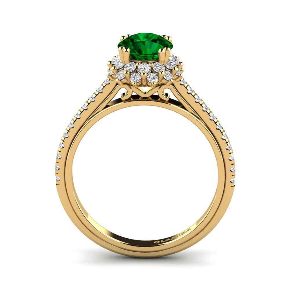 Green Zirconia Engagement Ring Daffney 1.0 crt
