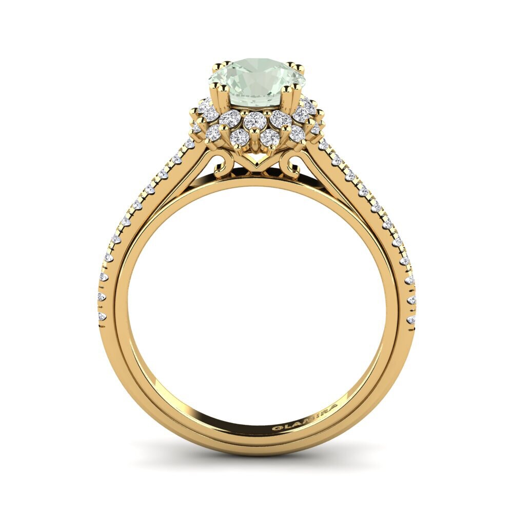 Green Amethyst Engagement Ring Daffney 1.0 crt
