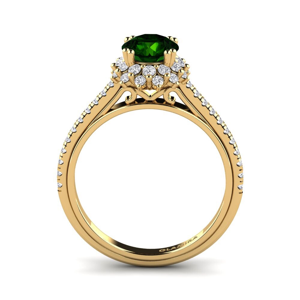 Green Tourmaline Engagement Ring Daffney 1.0 crt
