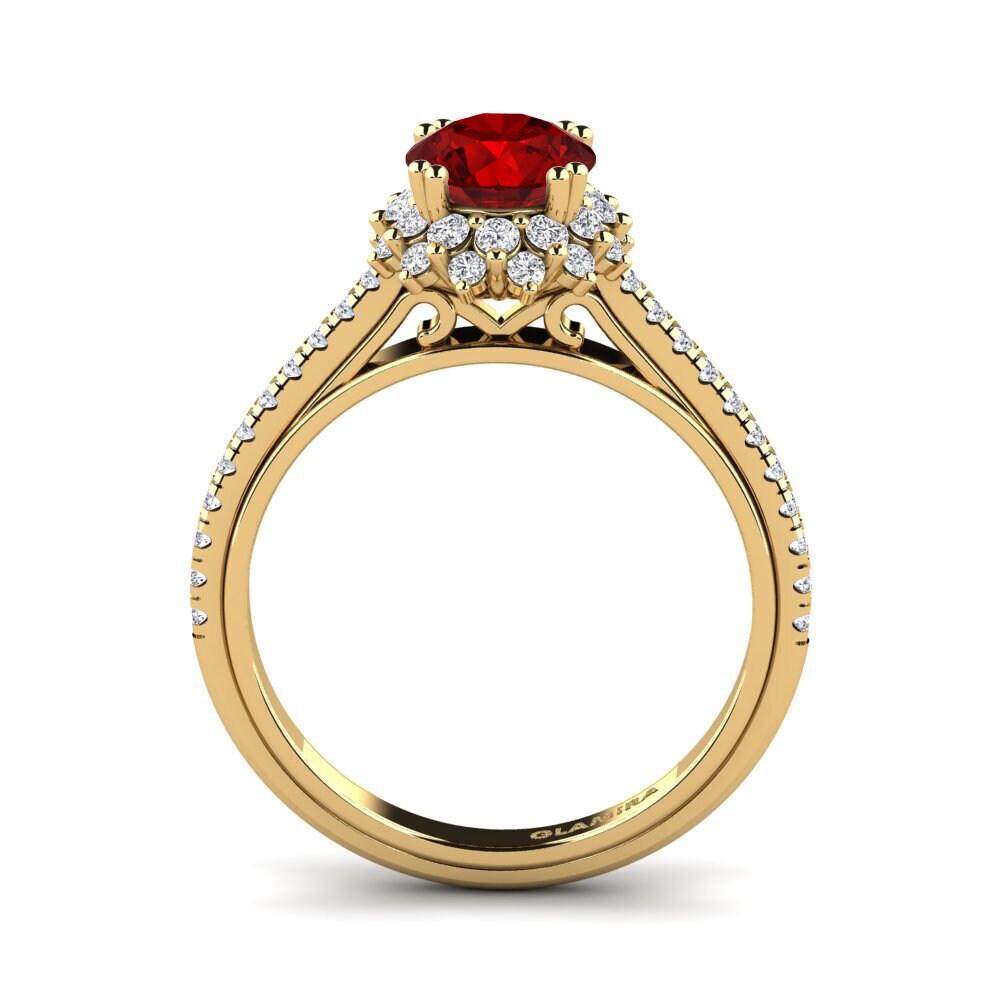 Rubí (Creado en laboratorio) Anillo de compromiso Daffney 1.0 crt