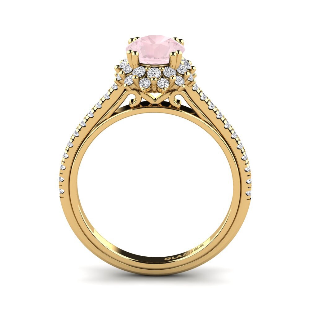 Rose Quartz Engagement Ring Daffney 1.0 crt