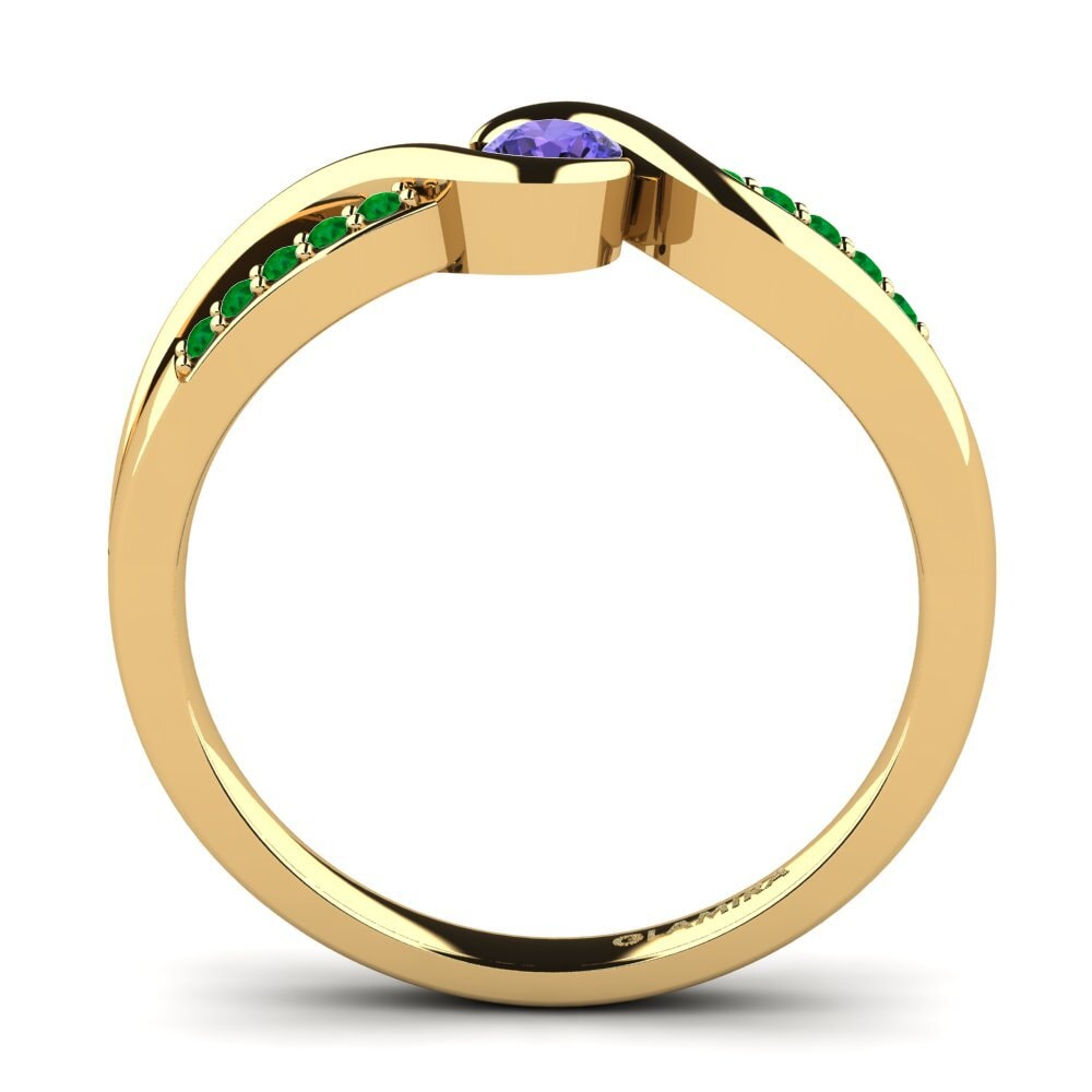 14ct Yellow Gold Tanzanite Engagement Ring Dahlia