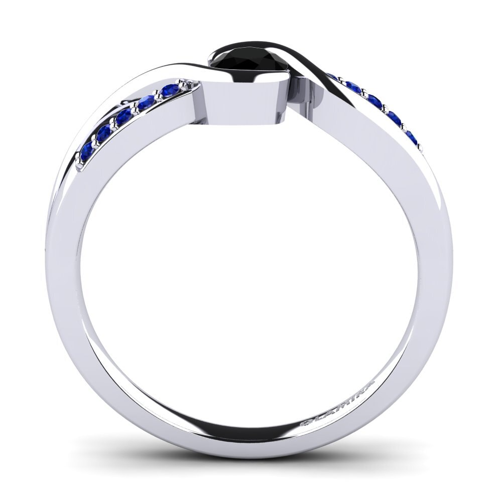 Black Diamond Engagement Ring Dahlia 0.25crt