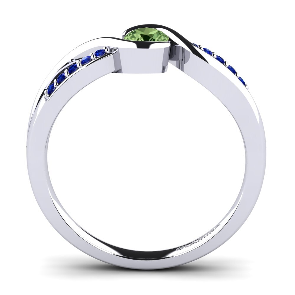 Green Sapphire Engagement Ring Dahlia 0.25crt