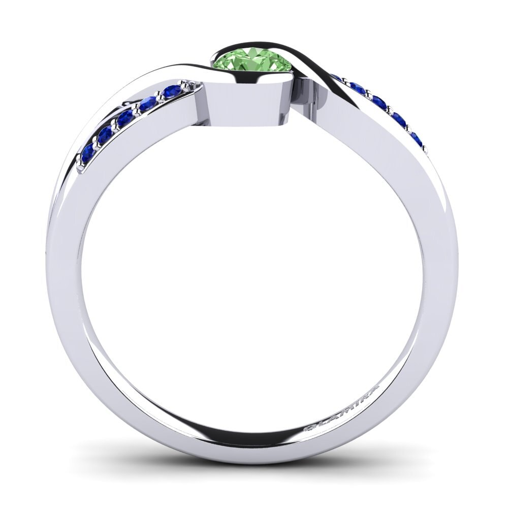 9ct White Gold Green Diamond Engagement Ring Dahlia 0.25crt
