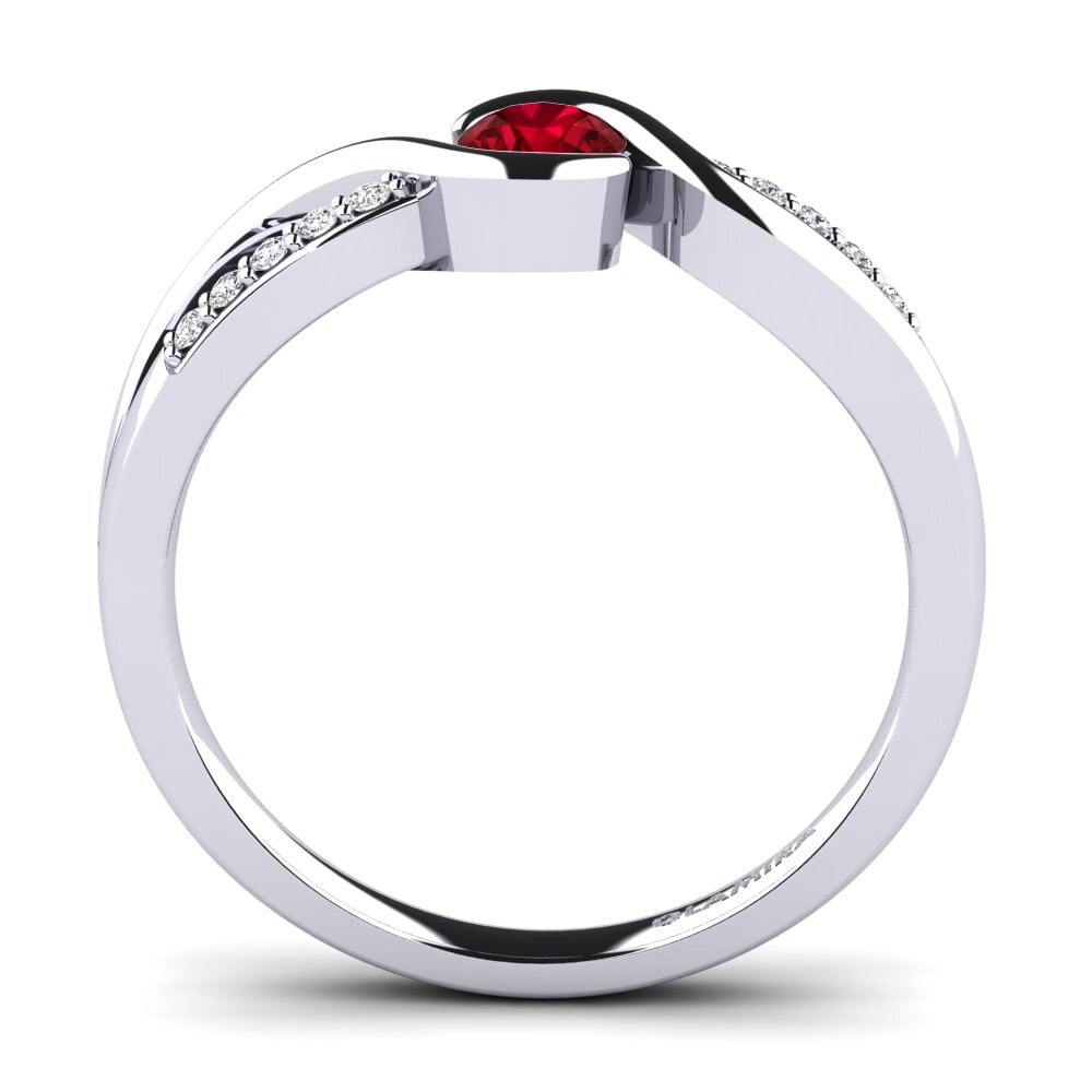 Red Zirconia Engagement Ring Dahlia 0.25 crt