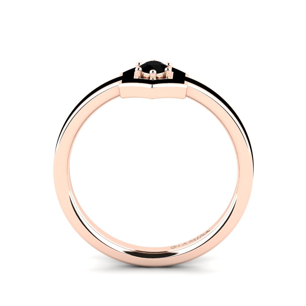 14ct Rose Gold Black Onyx Ring Desierto