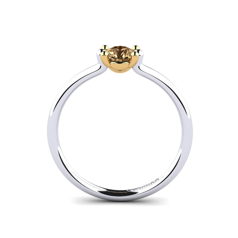 18ct White & Yellow Gold Brown Diamond Women's Ring Dorotea