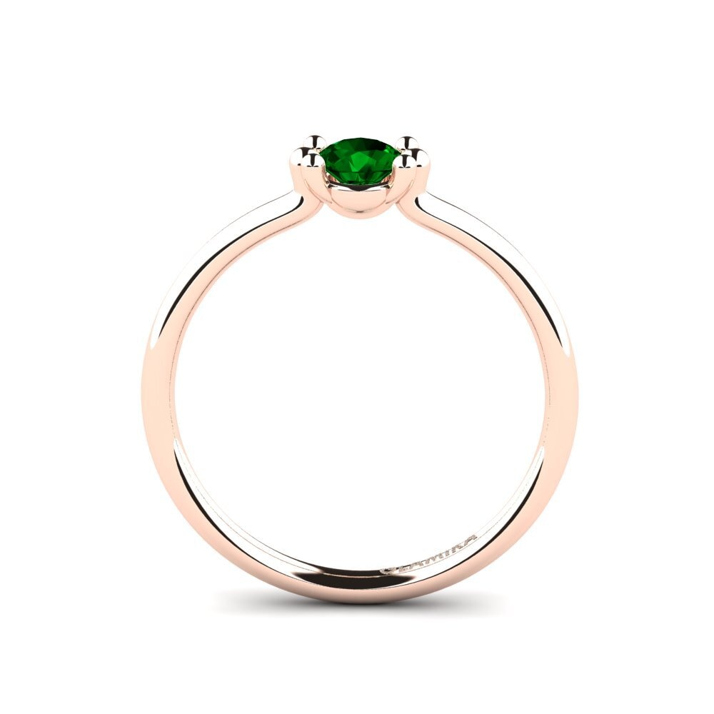 14ct Rose Gold Green Zirconia Women's Ring Dorotea