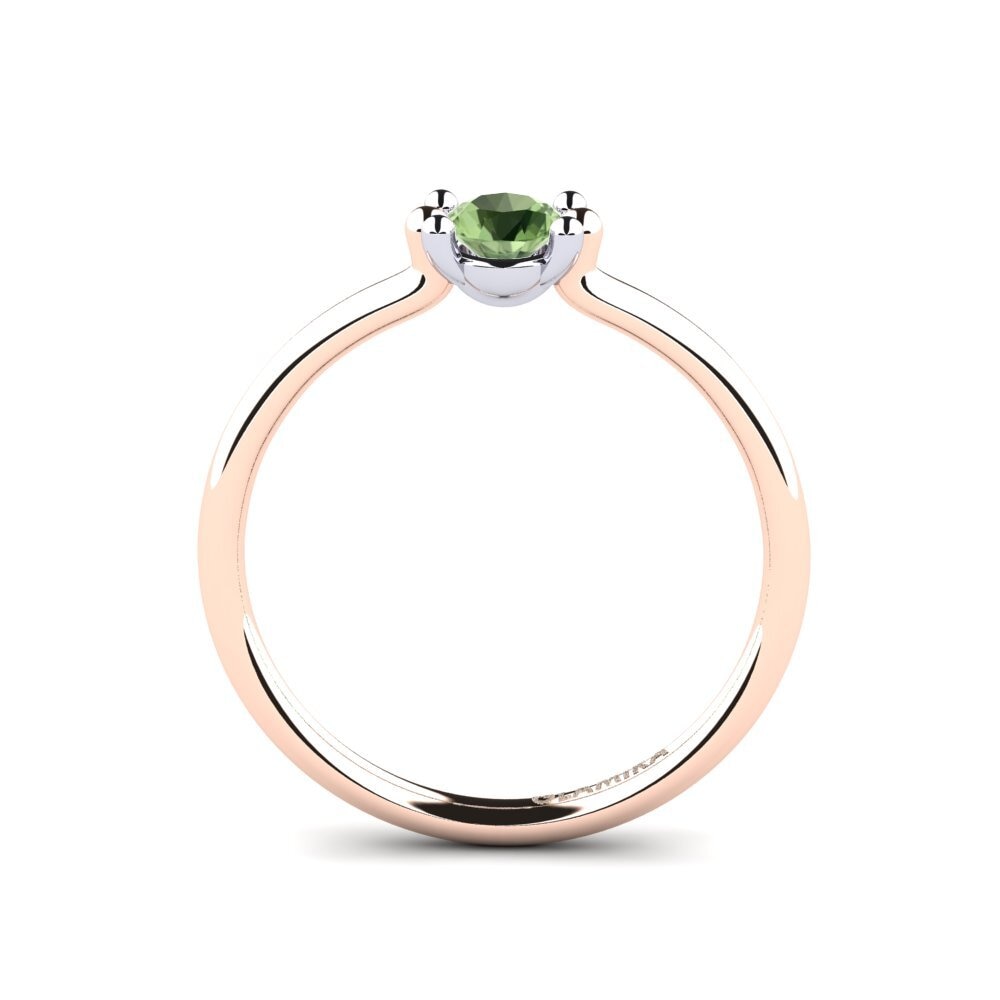 18ct Rose & White Gold Green Sapphire Women's Ring Dorotea