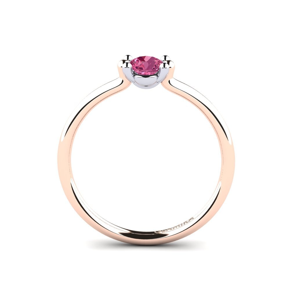 18ct Rose & White Gold Pink Tourmaline Women's Ring Dorotea