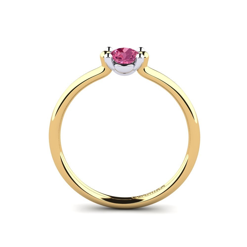 18ct Yellow & White Gold Pink Tourmaline Women's Ring Dorotea