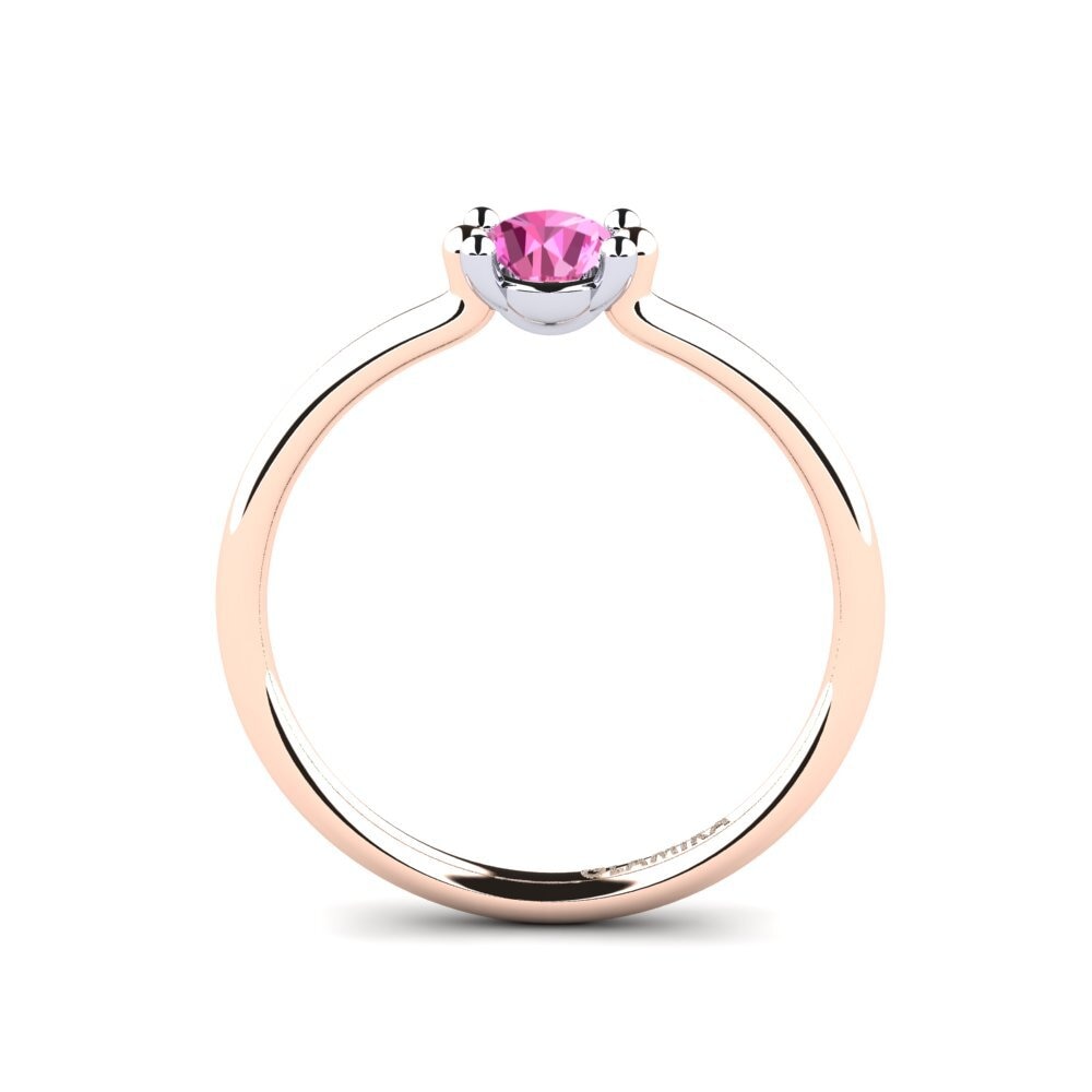 18ct Rose & White Gold Pink Topaz Women's Ring Dorotea
